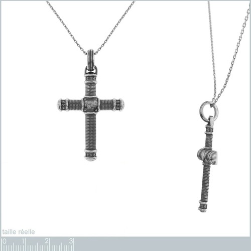 PENDENTIF Croix en ARGENT 925 - CHAÎNE en OPTION - Mixte - Picture 9 of 13