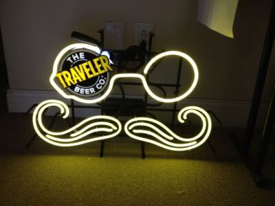 The Traveler Brew Co Beer Neon Light Sign Lamp Bar Real Glass Wall Decor L 19x15