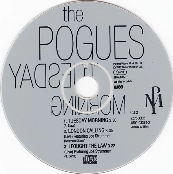 POGUES + JOE STRUMMER CD London Calling / I Fought The Law LIVE Tuesday Morning Foto 3 de 4