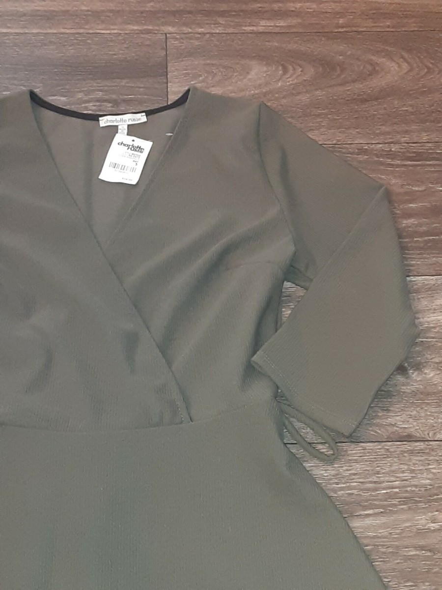 NWT Charlotte Russe dress 3/4 Length Sleeve Size Small Olive Green | eBay