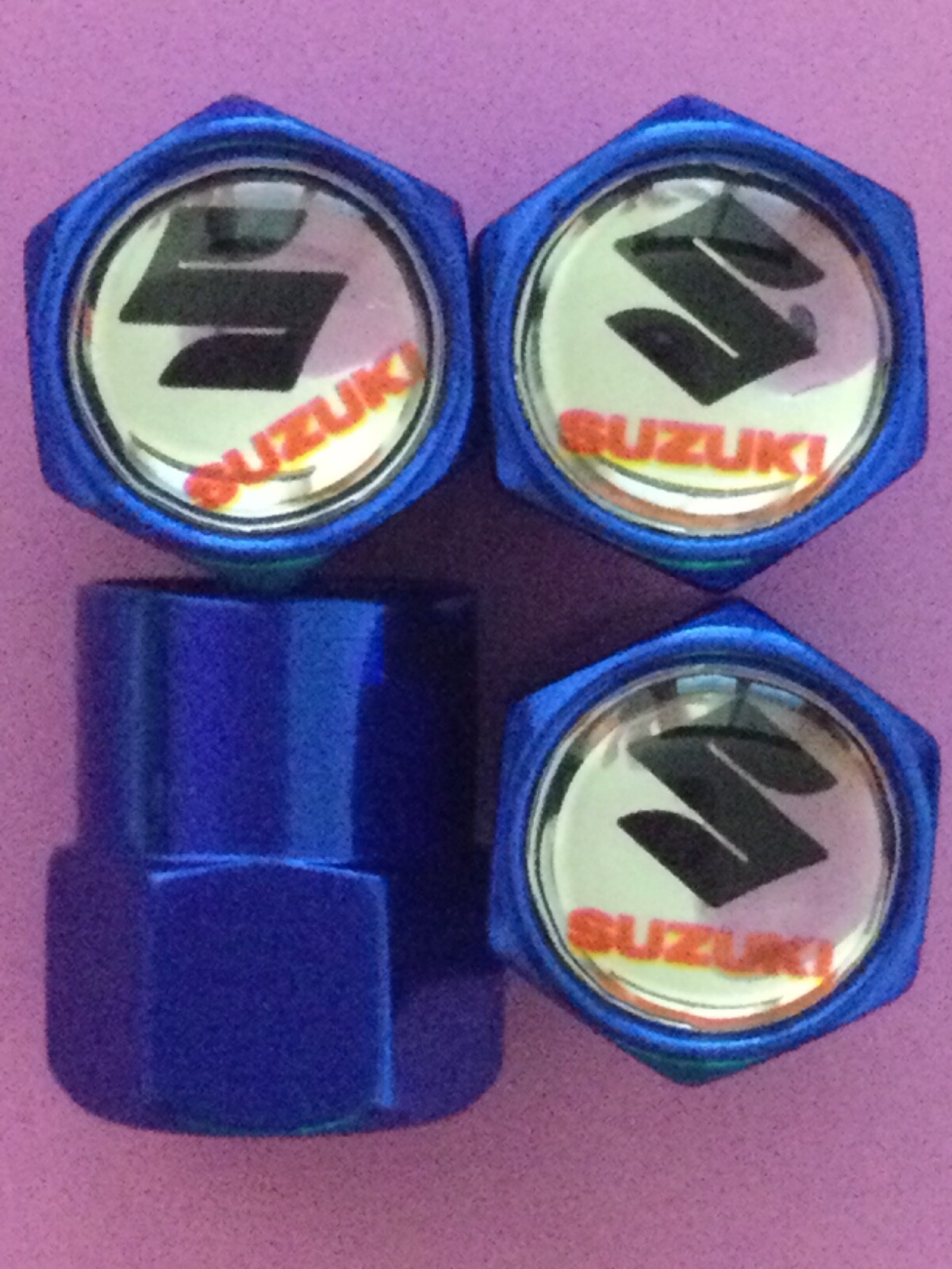 4 Pcs Set Valve Cap With Suzuki Logo Air Valve Cap Colour Blue No5 eBay