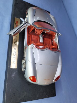 Porsche Boxster Model Silver & Red Interior Diecast 1/18 MAISTO