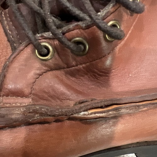 Vintage Gro-Cord Brown Leather Lace Up King-B 10” Dress Boots Moccasin 10.5D USA - Picture 7 of 16