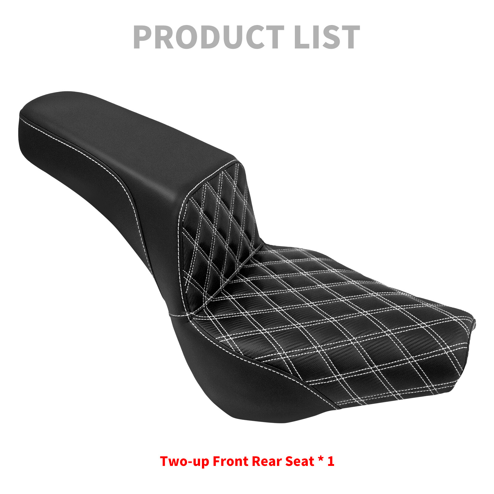 Driver Passenger Seat White Stitching For Harley 18-24 Softail Street Bob Deluxe