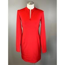 Artica-Arbox Long Sleeve Zip Neck Dress in Red Size M