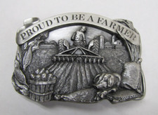 "Proud to be a Farmer" Siskiyou Belt Buckle 1984