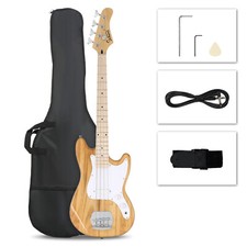 4 String Short Scale Thin Body GB Electric Bass Guitar with Bag Strap