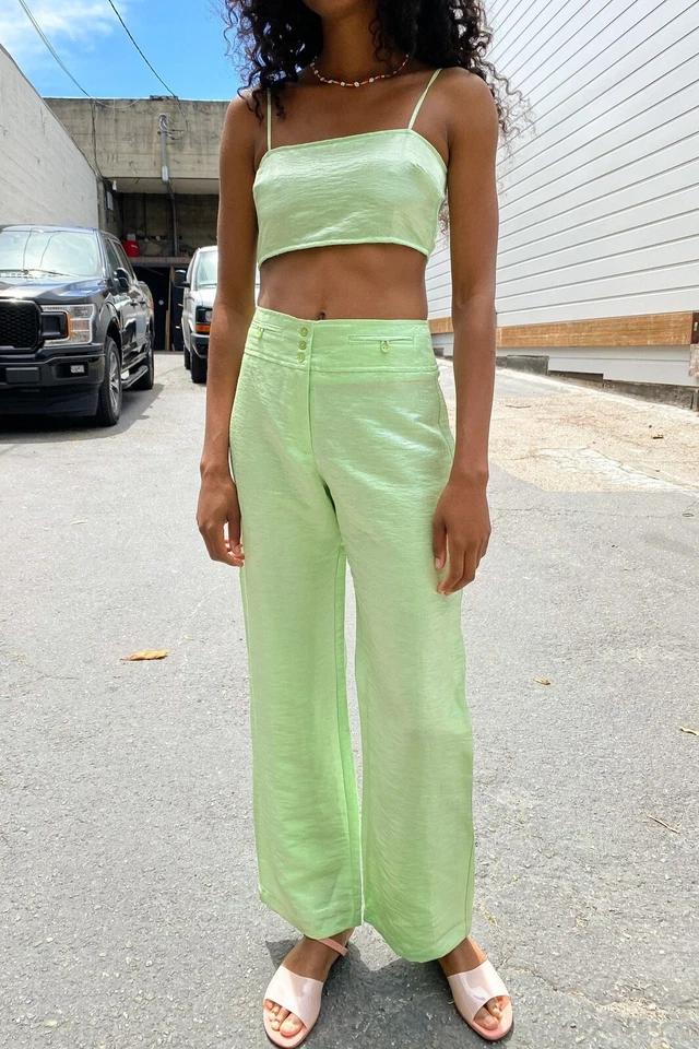 Pantalón Pantalón Paloma Lana Bellagio Cintura Alta Menta Claro Talla XS/34 NUEVO