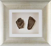 3d Baby Casting Kit Gift Bronze Hand & Feet Antique Silver Frame White Card 3d Baby Casting Kit Gift Bronze Hand & Feet Antique Silver Frame White Card