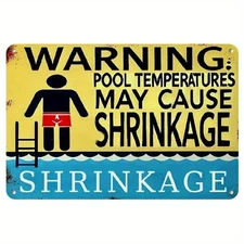 NEW 8x12 Funny Sienfeld-Episode-Inspired Shrinkage Pool Warning Metal Sign