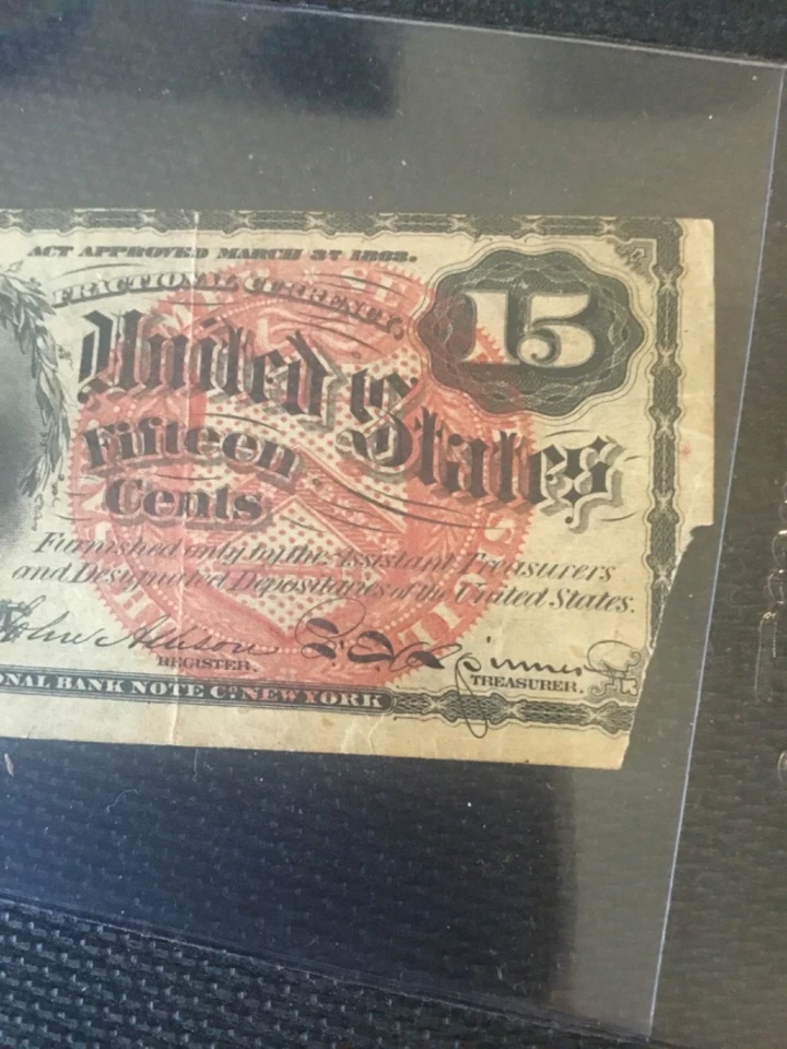 15 cent fractional currency fourth issue - Image 3 of 4