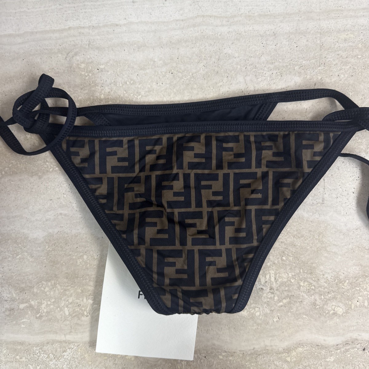 NEW FENDI FF LOGO TRIANGLE BIKINI SWIMSUIT BATHING SUIT 36 NWT | eBay