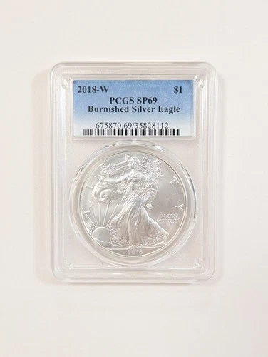 2018-W American Silver Eagle $1 PCGS SP69 Burnished