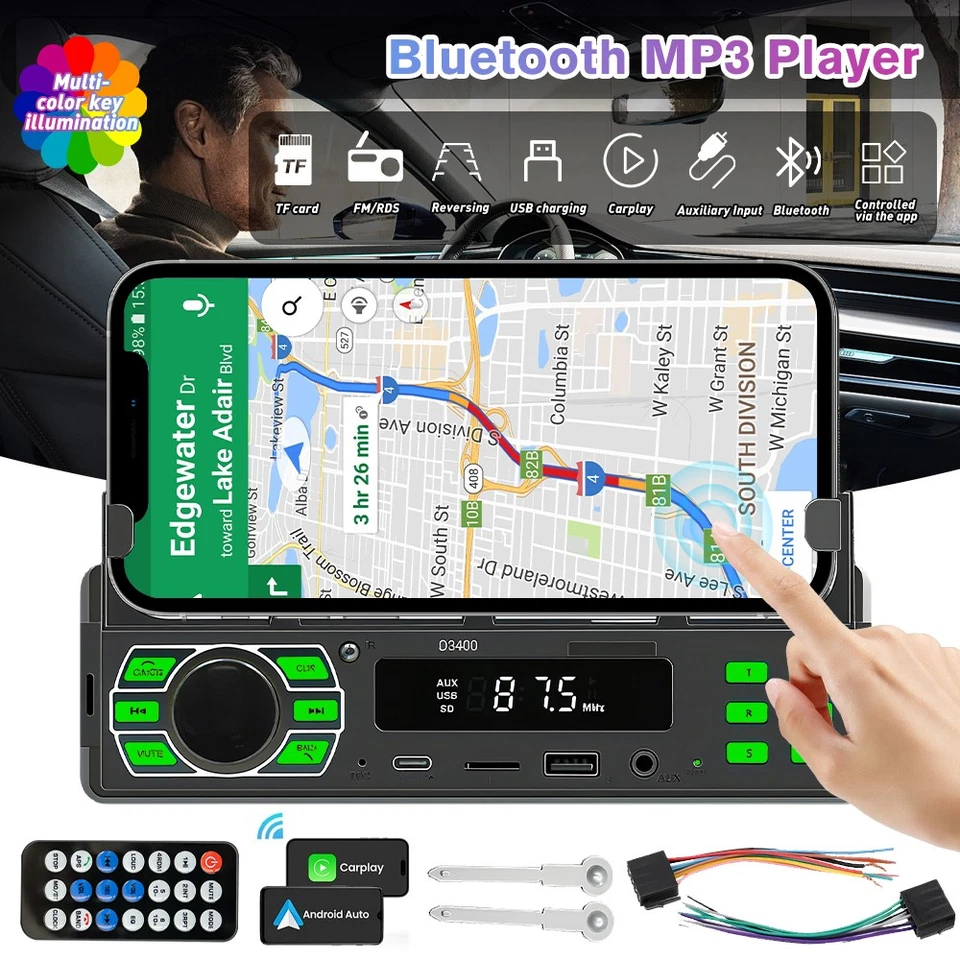 Bluetooth Car Stereo Radio In- Dash Head Unit FM/USB/AUX SD MP3 Player Input - Image 2 of 4
