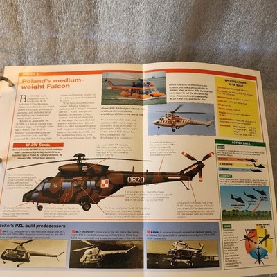 AIRCRAFT OF THE WORLD HELICOPTER & VERTIPLANES FOLD OUT CARD W-3 SOKOL