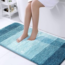 OLANLY Bathroom Runner Rugs Mat 44x24, Extra Soft 44" X 24", Peacock Blue