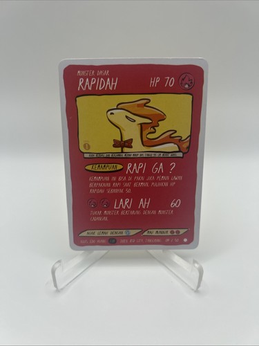 09/50 Rapidah - Rapidash Pokkedo V1 Indonesio Fan Art Pokemon Derpy Tarjeta Parodia - Imagen 1 de 2
