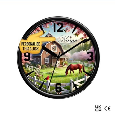 Pferd 30cm Uhr personalisiert groß lautlos Wanduhr Küche Geburtstag Geschenk