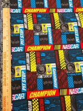Nascar Cotton Fabric 45" Wide By The Yard