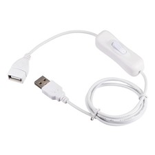 3X 1M USB Cable with ON/Off Switch USB Male to Female Extension Cord White