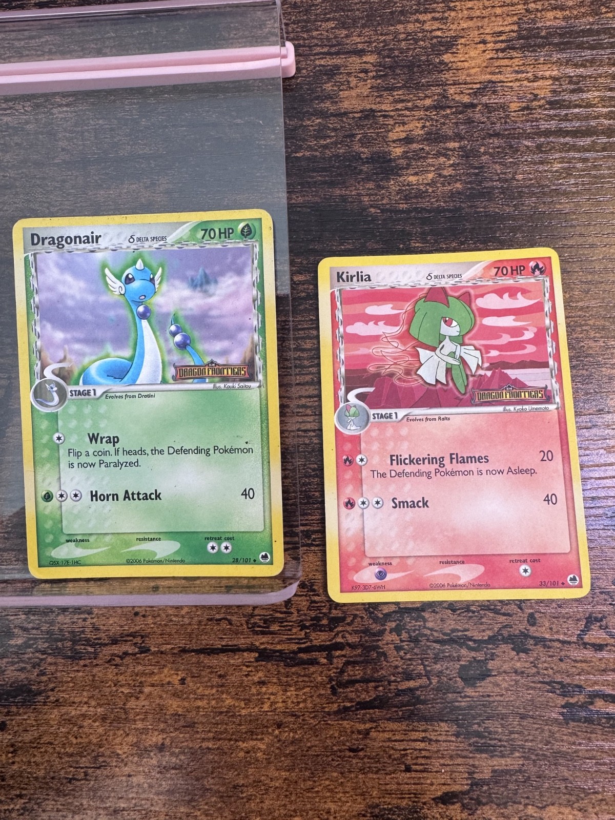 Dragonair 28/101&Kirlia 33/101 EX Dragon Frontiers Stamped Reverse Holo Card Lot