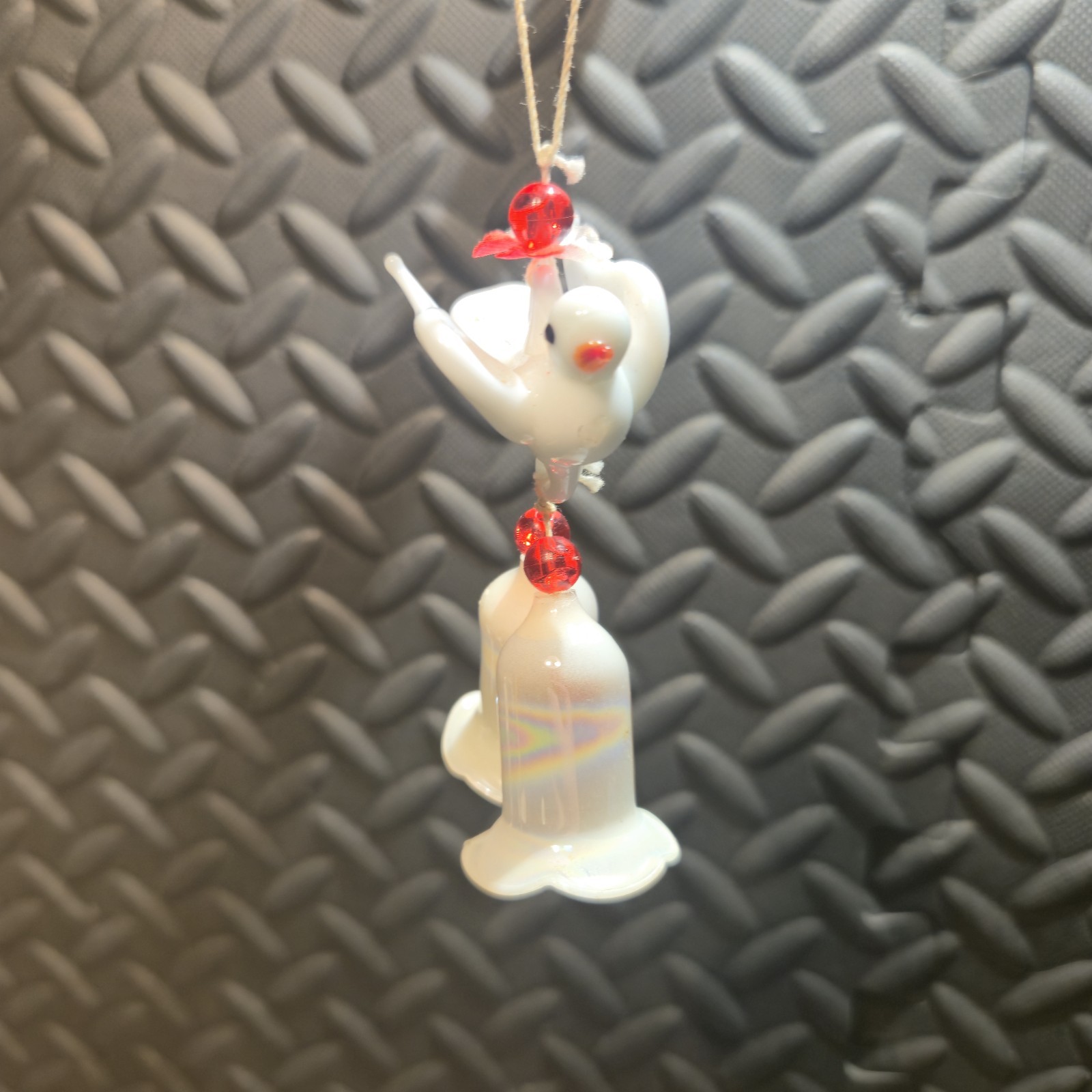 Miniature Dove Dangling Two Bells Christmas Ornament image 6
