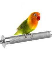 Conure Perch Stainless Steel Bird Stand Branch for Small Birds 6x0.7 Inch