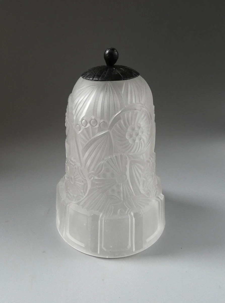 Ancien abat jour de lampe vintage en verre - Antiquités