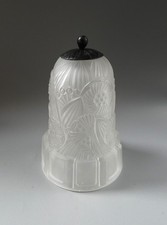 Tulipe / Abat jour Art Déco verre pressé Hettier & Vincent  Era Muller Degué