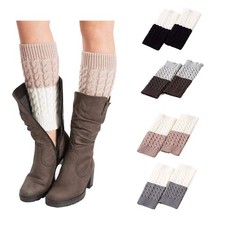 Womens Short Boots Socks Crochet Knitted Boot Cuffs Leg Warmers Socks 4 Pairs...