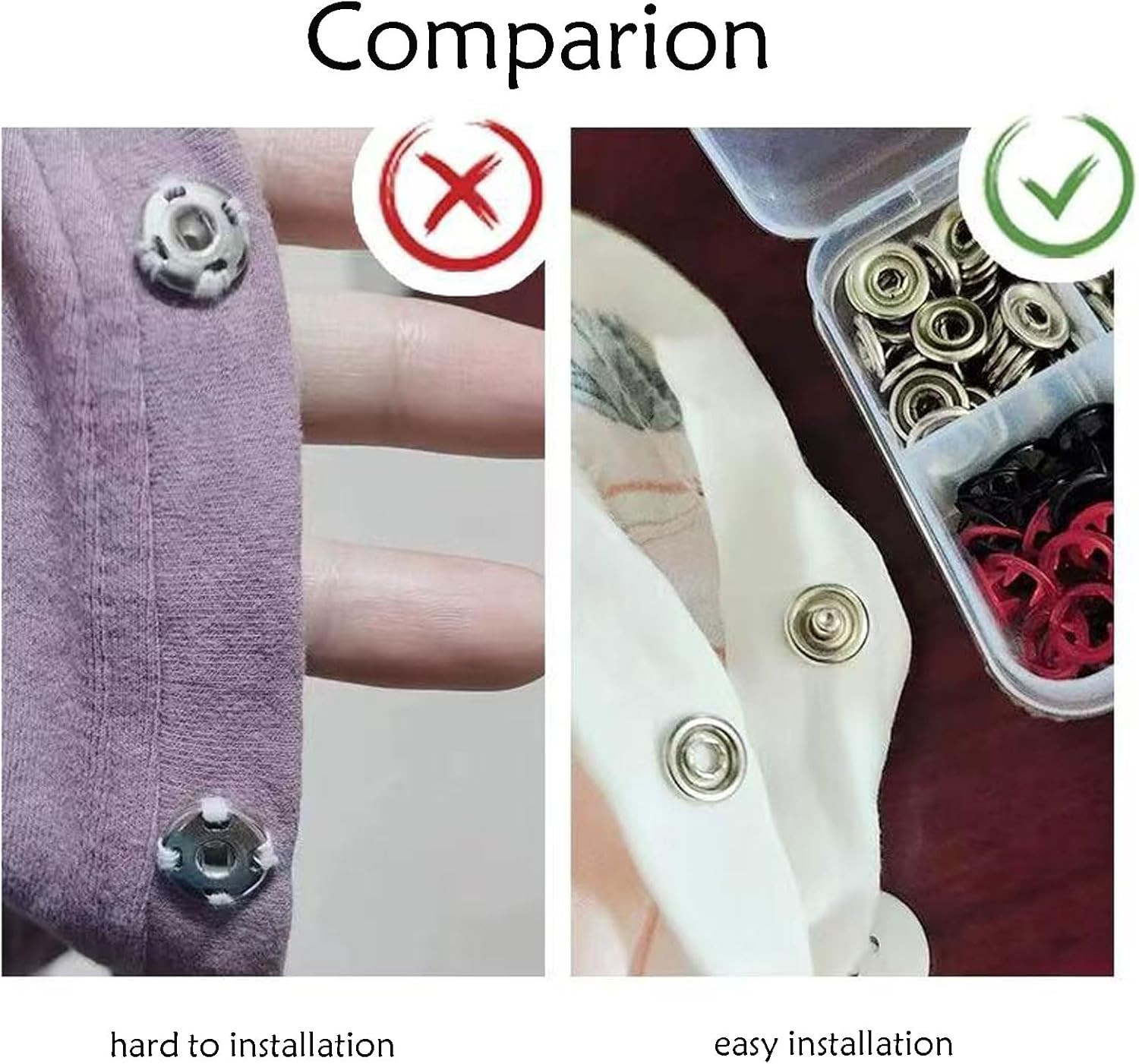 200 Sets Metal Snap Buttons Kit with Fastener Pliers Press Tool - 9.5Mm Snap Fas