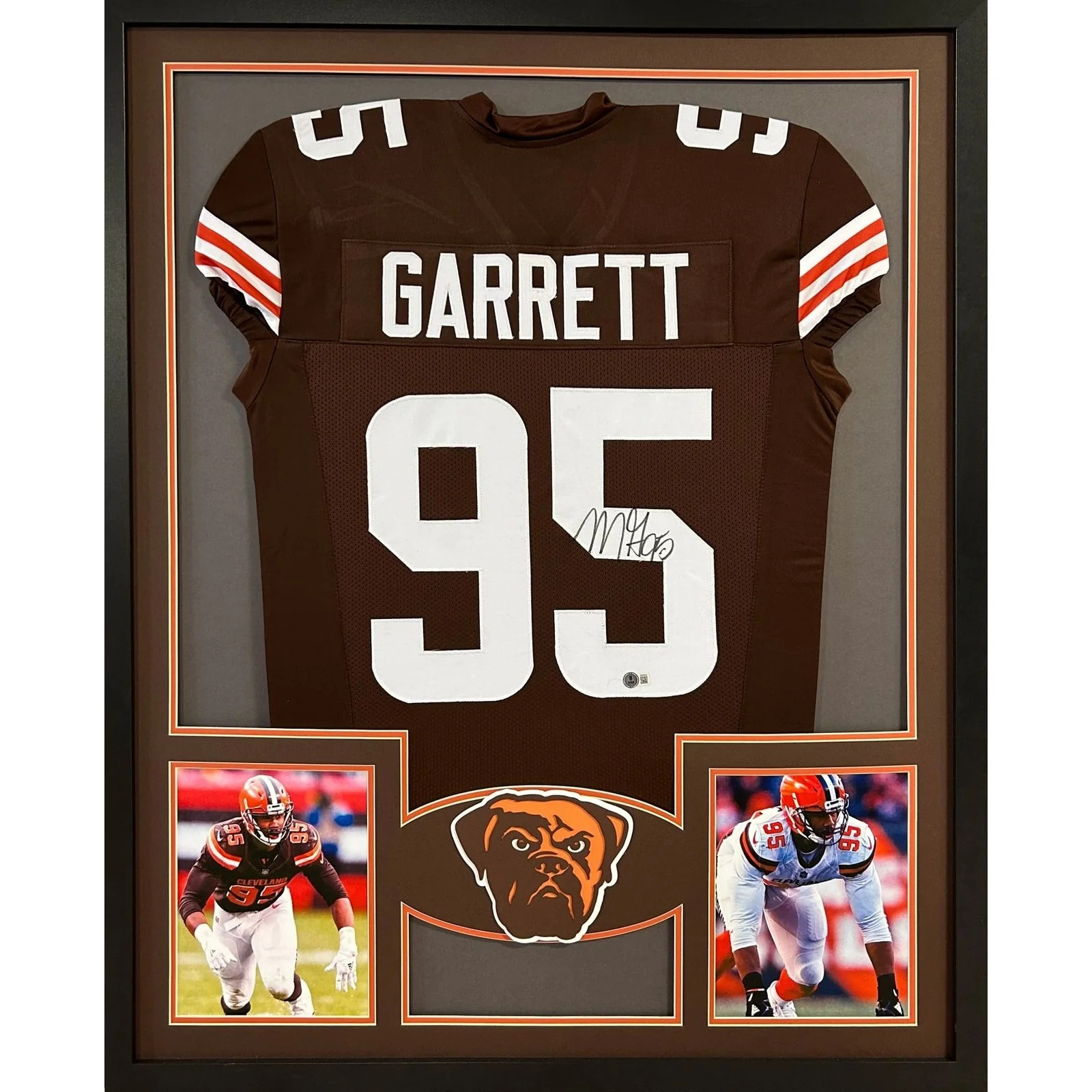 Myles Garrett Framed Signed Jersey Beckett Autographed Cleveland Browns 