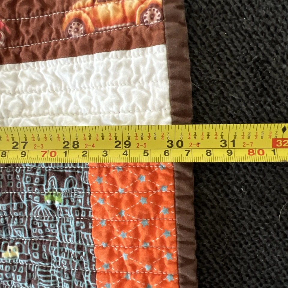 Edredón bebé coches, motocicletas, 36x30 hecho a mano neutro Foto 4 de 4