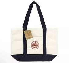 Trader Joe  s Bag Canvas Reusable Heavy Cotton Basic Style Shopping Navy Large