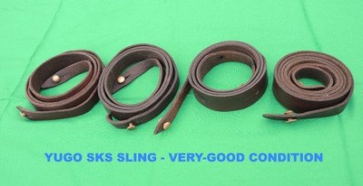 VERY GOOD, Yugo Yugoslavian SKS / Mauser Leather Sling w/Metal Keepers
