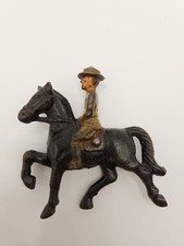 Vintage 1930s Cast Iron Toy Soldier Calvary Officer Mounted Horseback