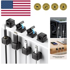 8 Pack Cord Organizer Holder, Strong Adhesive Desk Cable Management Magnetic ...