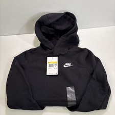 Nike Sportswear Club Fleece Hoodie Logo Pullover Black Youth Small YS BV3757-011