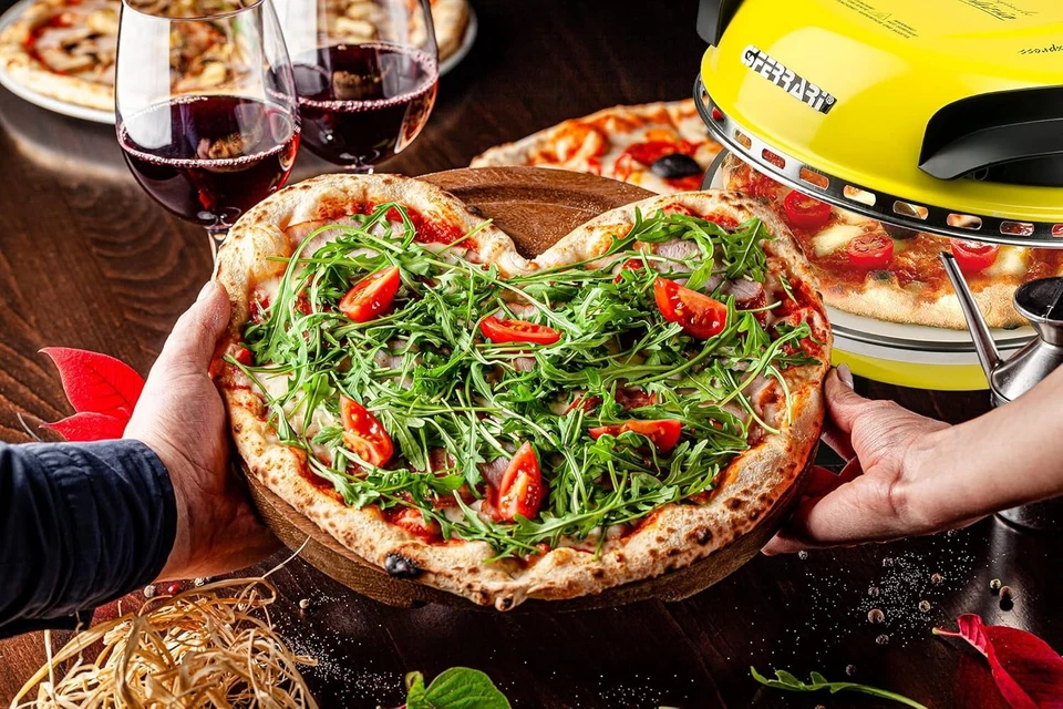 Elektrischer Pizzaofen 1200W | 31cm Steinplatte 400°C Schnellhitze Grillmaschine - Bild 3 von 4