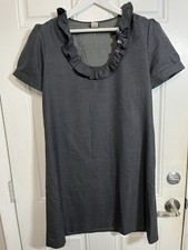 J.Crew Gray Wool Blend Ruffle Neck Short Sleeve Dress Women’s Size 14