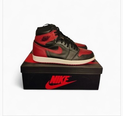 Nike Air Jordan 1 Bred 2016 High OG EU45 US11   Black Red Quasi DS + Box