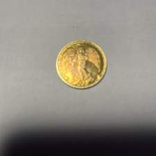 Vintage Gold Tone Guardian Angel Good Luck Coin / Medallion Double Sided