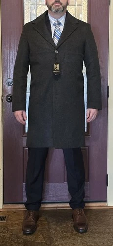 Brett Johnson 100% Cashmere Overcoat XL Grey Made in Italy NWT $3200 MSRP - product listing photo
