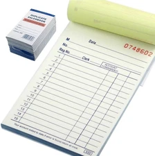 Sales Order Receipt Book 10 Pack – 3.5 x 5.5 Inches, 2-Part Carbonless... 