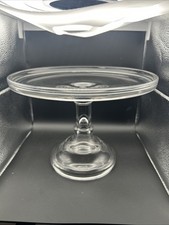 "Antiguo plato de pastel de vidrio de 10"" alto base pesada muy antiguo núcleo de cabaña núcleo de abuela"