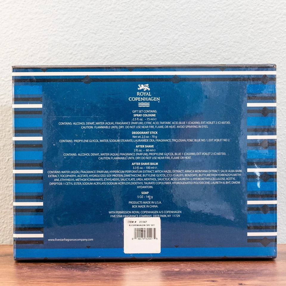 Juego de 5 piezas Royal Copenhagen-Spray Colonia, After Shave, Bálsamo, DEO+Jabón Foto 4 de 4