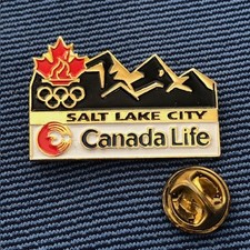 Curling Pin, 2002 Salt Lake Olympics Winter games Canada Life pin.