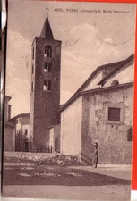 POSTCARD ASCOLI PICENO CITY FP TRAVELLED 1928 BELL TOWER S. MARIA ANIMATED