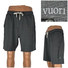 Vuori Mens XL Sunday Performance 7" Shorts Elastic Waist Pockets V381 Gray EUC