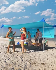 Beach Tent Sun Shelter 11x11ft, UPF50+ Protection Beach Canopy Tent Sun Shade.
